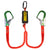 BIGBEN® BIGGUY Twin Elasticated Fall Arrest Lanyard with Wide Opening Green Alloy Scaffold Hooks