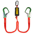 BIGBEN® BIGGUY Twin Elasticated Fall Arrest Lanyard with Wide Opening Green Alloy Scaffold Hooks