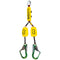BIGBEN® Twin Retractable Lanyard with Wide Opening Green Alloy Scaffold Hooks