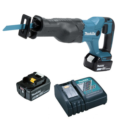 Makita DJR186RTE 18v Li-ion Recip Saw c/w 2 x 5Ah Batteries, Fast Charger & Holdall Bag