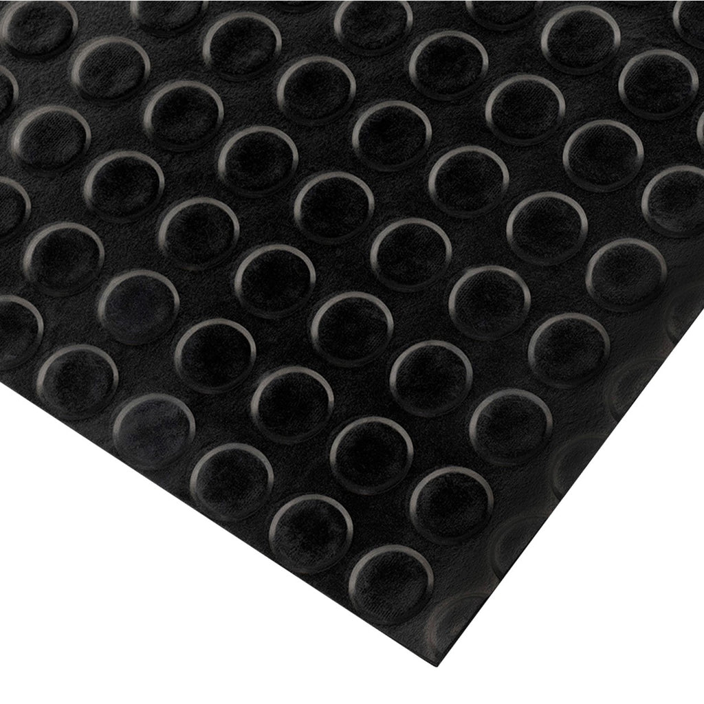 Coin Rubber Matting – 48 Inches Wide X 12 Feet Long, Black, Made In USA, Free Shipping