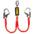 BIGBEN® BIGGUY Twin Elasticated Fall Arrest Lanyard with Wide Opening Steel Scaffold Hooks