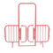 Heavy Duty Walk Through Gated Saloon Pedestrian Barrier - Powder Coated Red