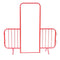 Heavy Duty Walk Through Pedestrian Barrier - Powder Coated Red