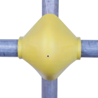 Yellow Armadillo Joint Protector fitted to scaffold