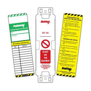 Podium tag holders and inserts