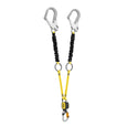 Petzl L015BB ABSORBICA®-Y TIE-BACK MGO Fall Arrest Twin Lanyard, Black/Yellow - 1.8m