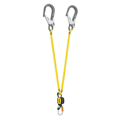 Petzl L012CB ABSORBICA®-Y MGO Fall Arrest Twin Lanyard, Yellow