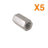 5x M16 Studding Connector Nut - 48mm Long