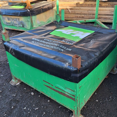 Stillage Bin Cover with Cut out Corners and Velcro Webbing Straps