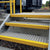 Anti-Slip GRP Stair Nosing fitted on outdoor industrial concrete stairs to prevent slips and falls