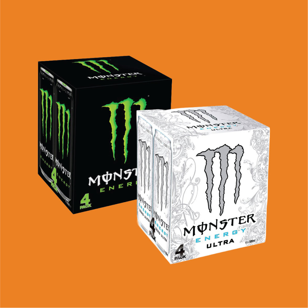 4 Pack Monster Energy - Choose Your Flavour (GIFT)