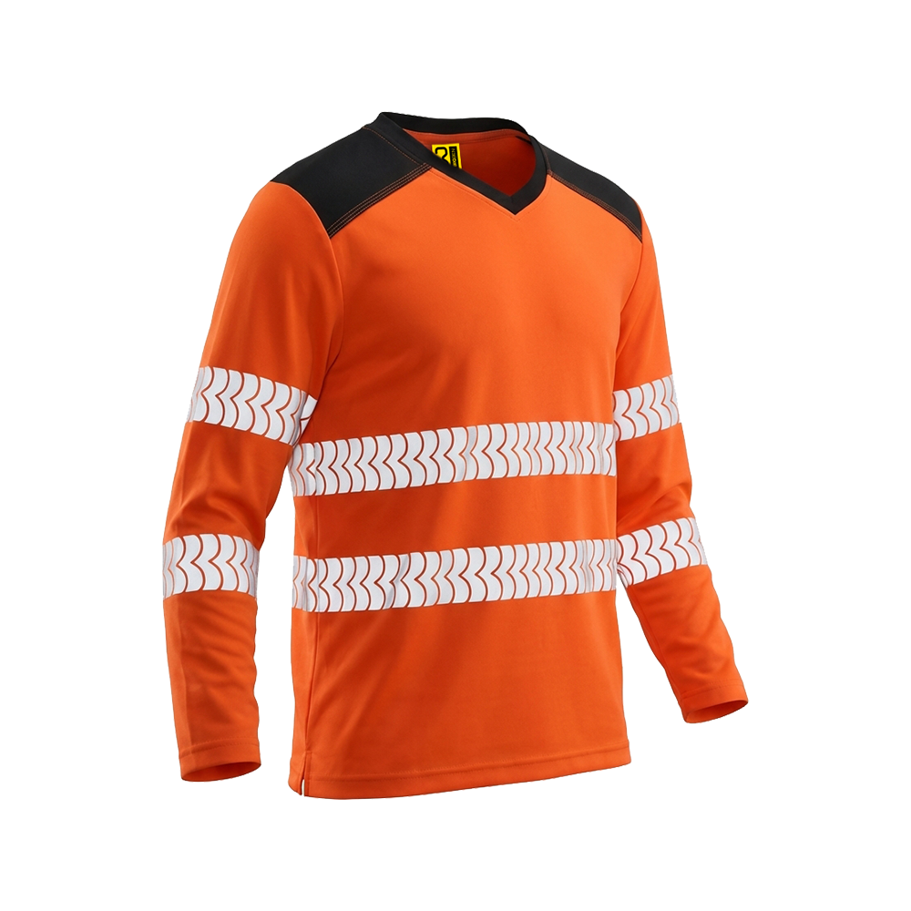 Orange BIGBEN® ULTRATUFF® Hi-Vis Long Sleeve T-Shirt from the side