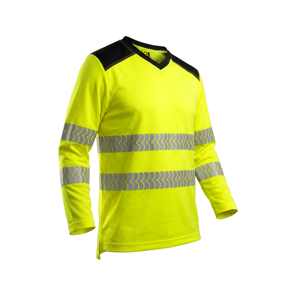Yellow BIGBEN® ULTRATUFF® Hi-Vis Long Sleeve T-Shirt from the side