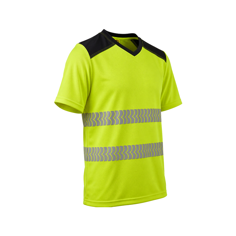 Yellow BIGBEN® ULTRATUFF® Hi-Vis Short Sleeve T-Shirt from the side