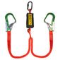 BIGBEN® BIGGUY Twin Elasticated Fall Arrest Lanyard with Wide Opening Green Alloy Scaffold Hooks