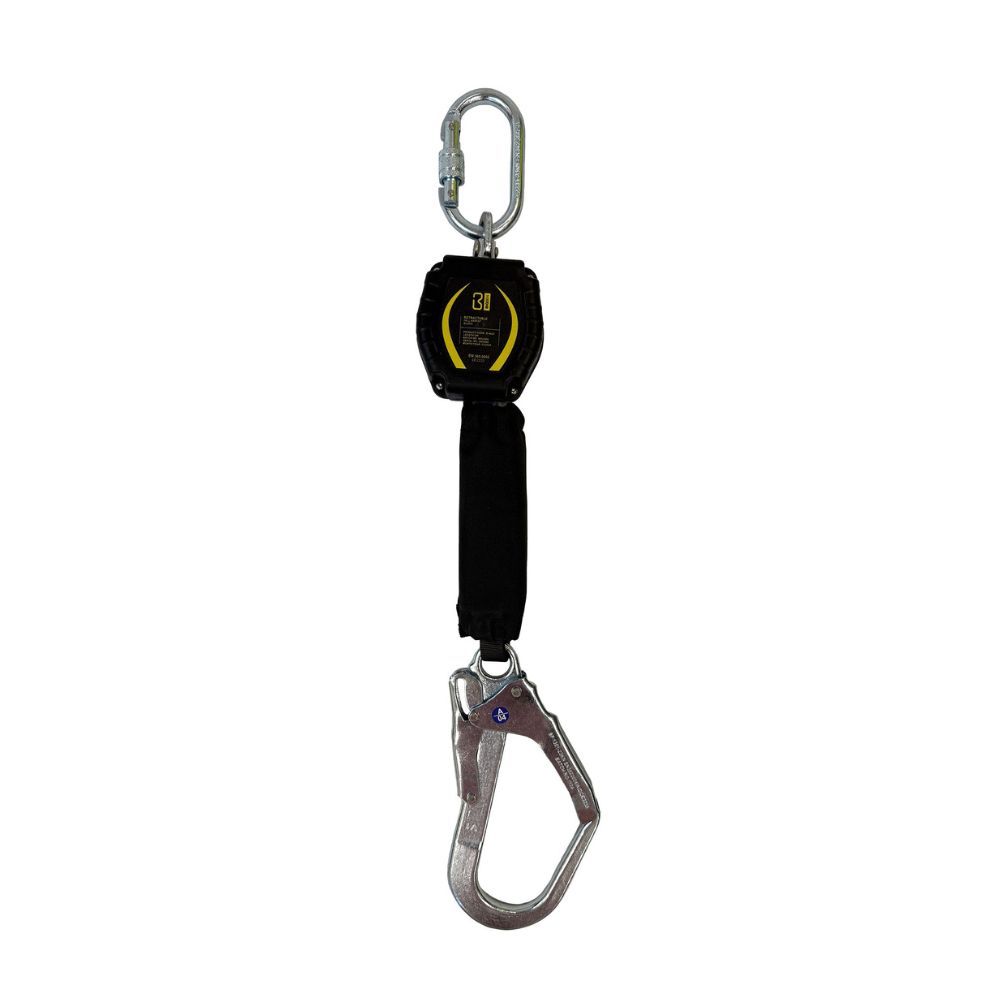 BIGBEN Retractable Fall Arrest Lanyard with Scaffold Hook - 2m