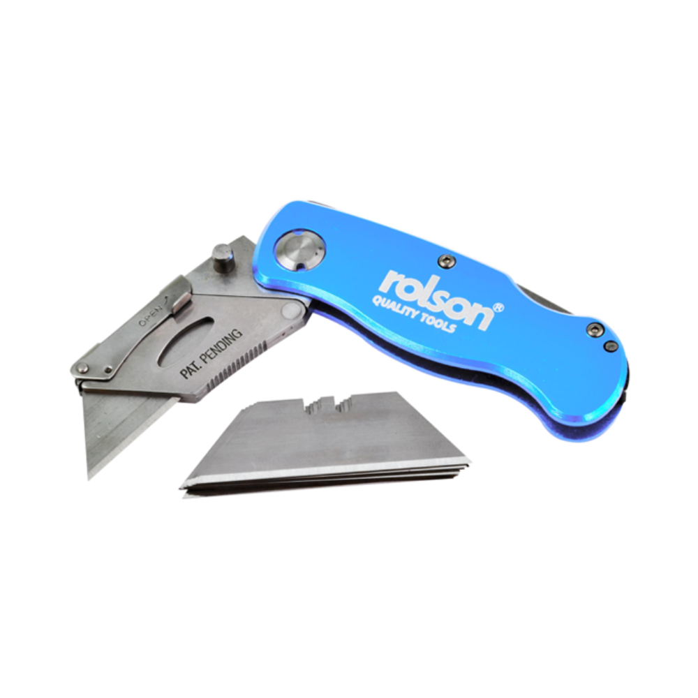 Pocket Auto Locking Folding Quick Change Knife c/w 5 Replacement Blades