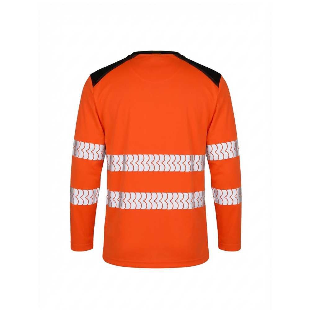 Orange BIGBEN® ULTRATUFF® Hi-Vis Long Sleeve T-Shirt from the back