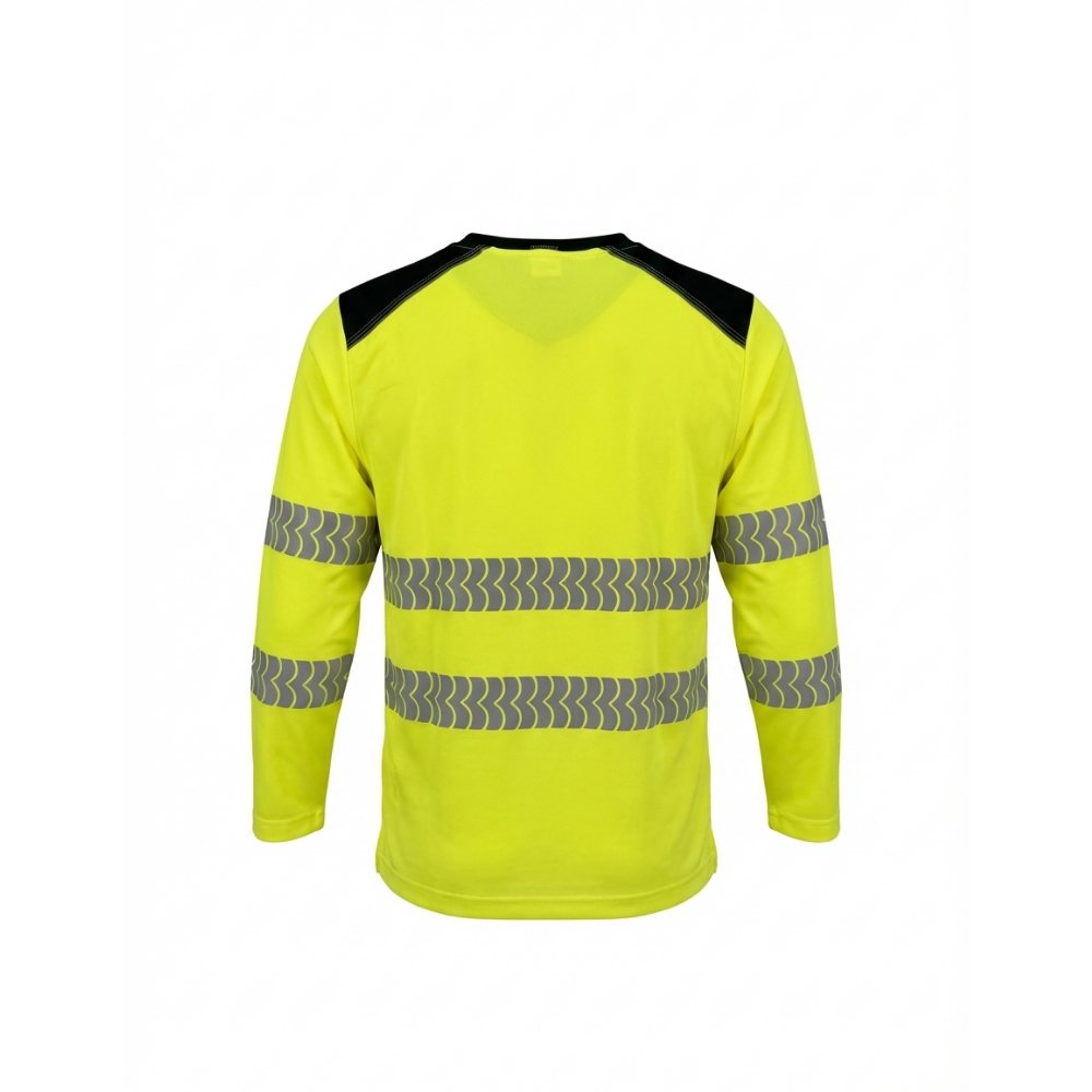 Yellow BIGBEN® ULTRATUFF® Hi-Vis Long Sleeve T-Shirt from the back