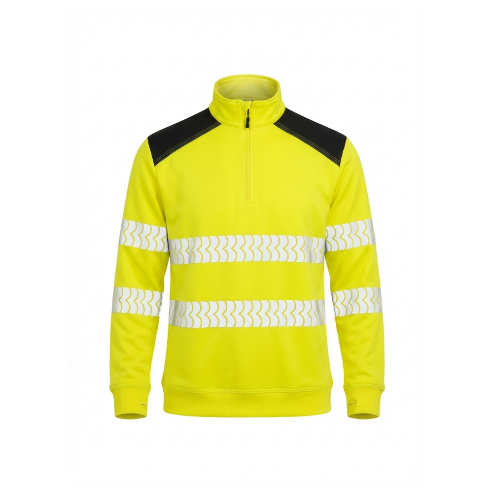 Yellow BIGBEN® ULTRATUFF® Hi-Vis Zip Neck Sweatshirt