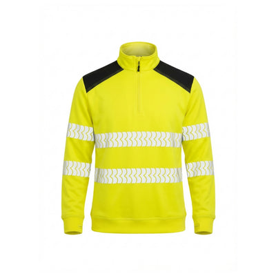 Yellow BIGBEN® ULTRATUFF® Hi-Vis Zip Neck Sweatshirt