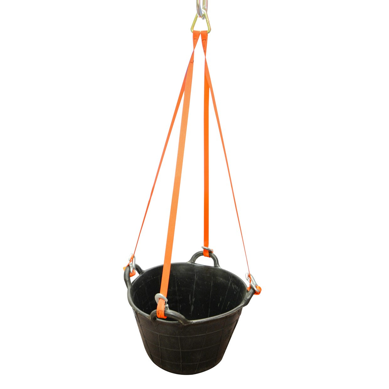 36 Litre Dean Hoist Bucket & Lifting Sling - 4 Handles, Black Tyre ...