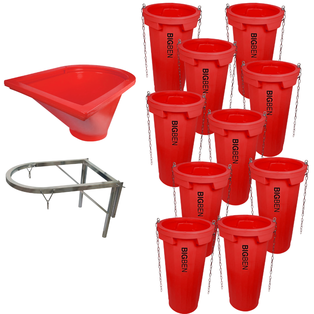 BIGBEN UltraTuff® 20" Rubble Chute Kit - 10 Chutes, 1 Top Hopper, 1 Fixing Frame