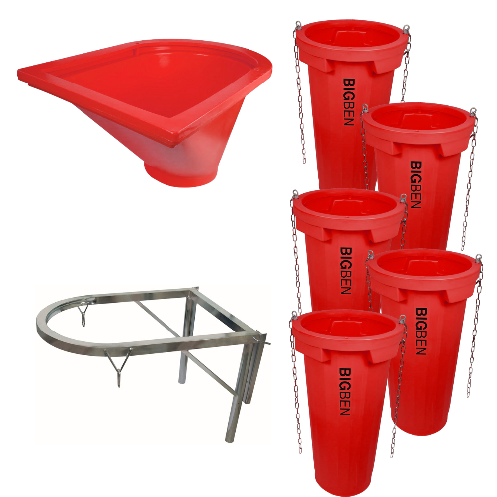 BIGBEN UltraTuff® 20" Rubble Chute Kit - 5 Chutes, 1 Top Hopper, 1 Fixing Frame