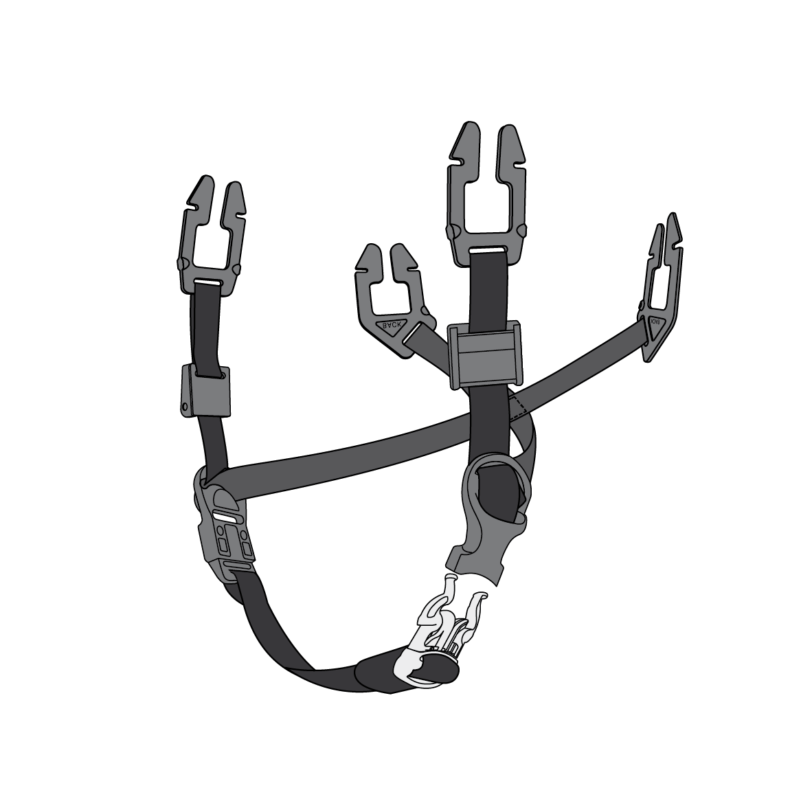 Universal 4 Pt Chinstrap for MSA V-Gard Helmet