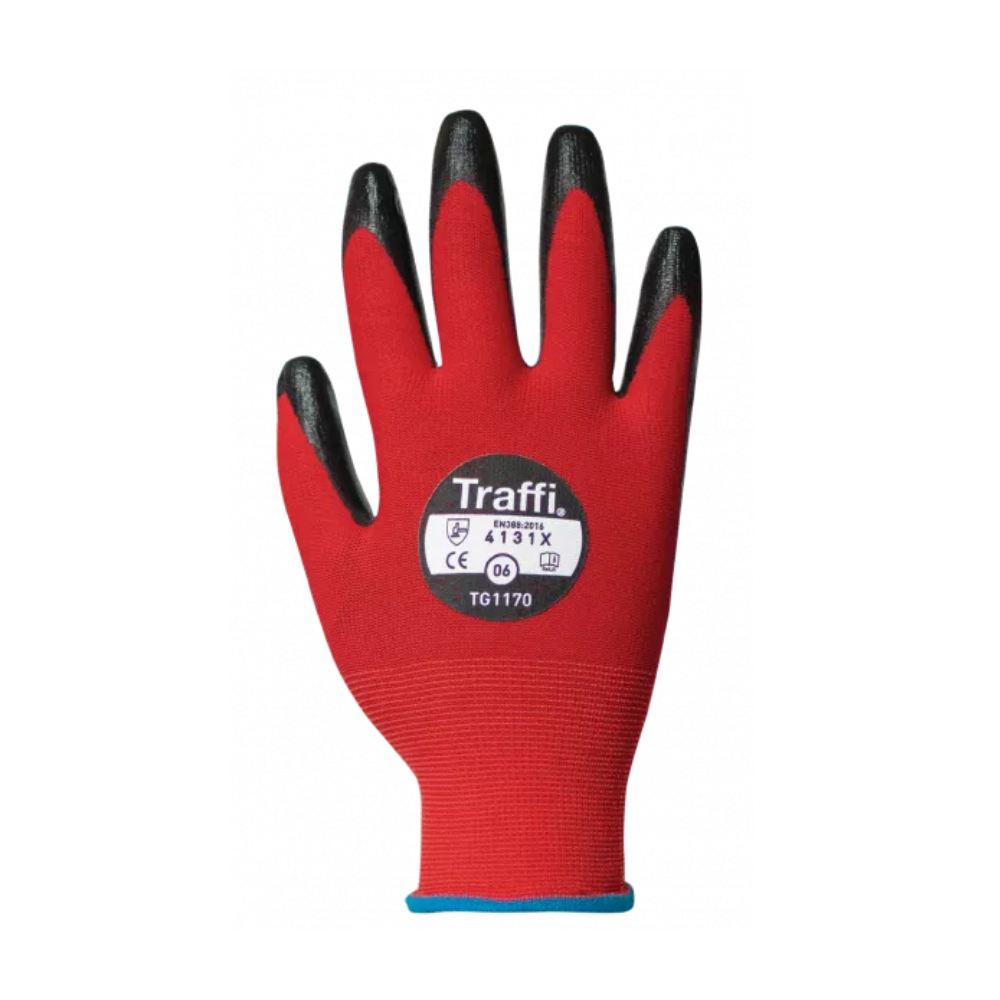 Traffiglove TG1170 X-Dura Nitrile X, Red/Black