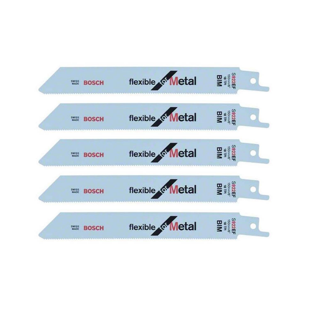 Bosch Reciprocating Saw Blades Metal Cutting S922EF 150mm 18Tpi (Pk 5)
