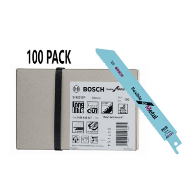 6" Bosch Metal Cut Recip Blades - 100 Pack