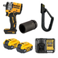 DeWalt Scaffolding Impact Wrench Kit - 2x 5Ah Batteries, Charger, BIGBEN Rhino Hook & Socket