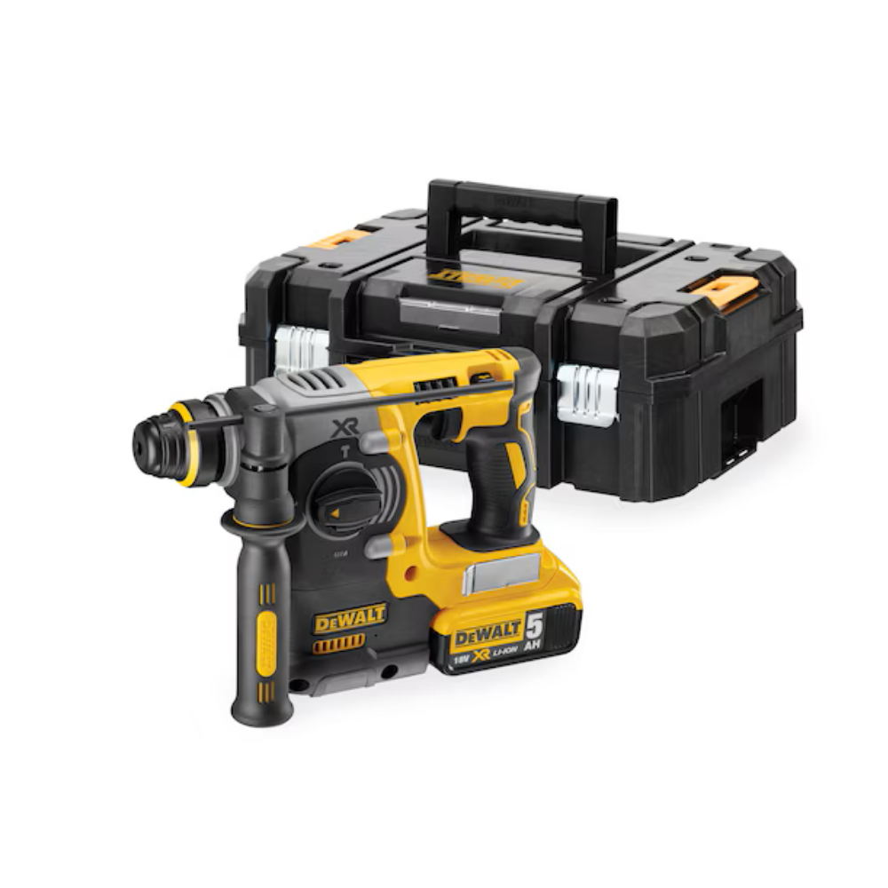 Dewalt DCH273P2 18V XR Brushless SDS-Plus Hammer Drill (24mm capacity) c/w 2 x 5Ah Batteries, Charger & Case
