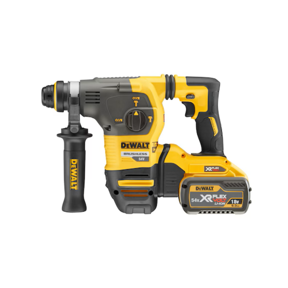 Dewalt DCH333X2-GB 54V XR FLEXVOLT SDS-Plus Hammer Drill (30mm capacity) c/w 2 x 9Ah Batteries, Charger & TSTAK Case