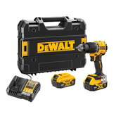 Dewalt DCD799P2T-GB 18V XR Brushless Compact Combi Hammer Drill Driver c/w 2 x 5Ah Batteries, Charger & TSTAK Case