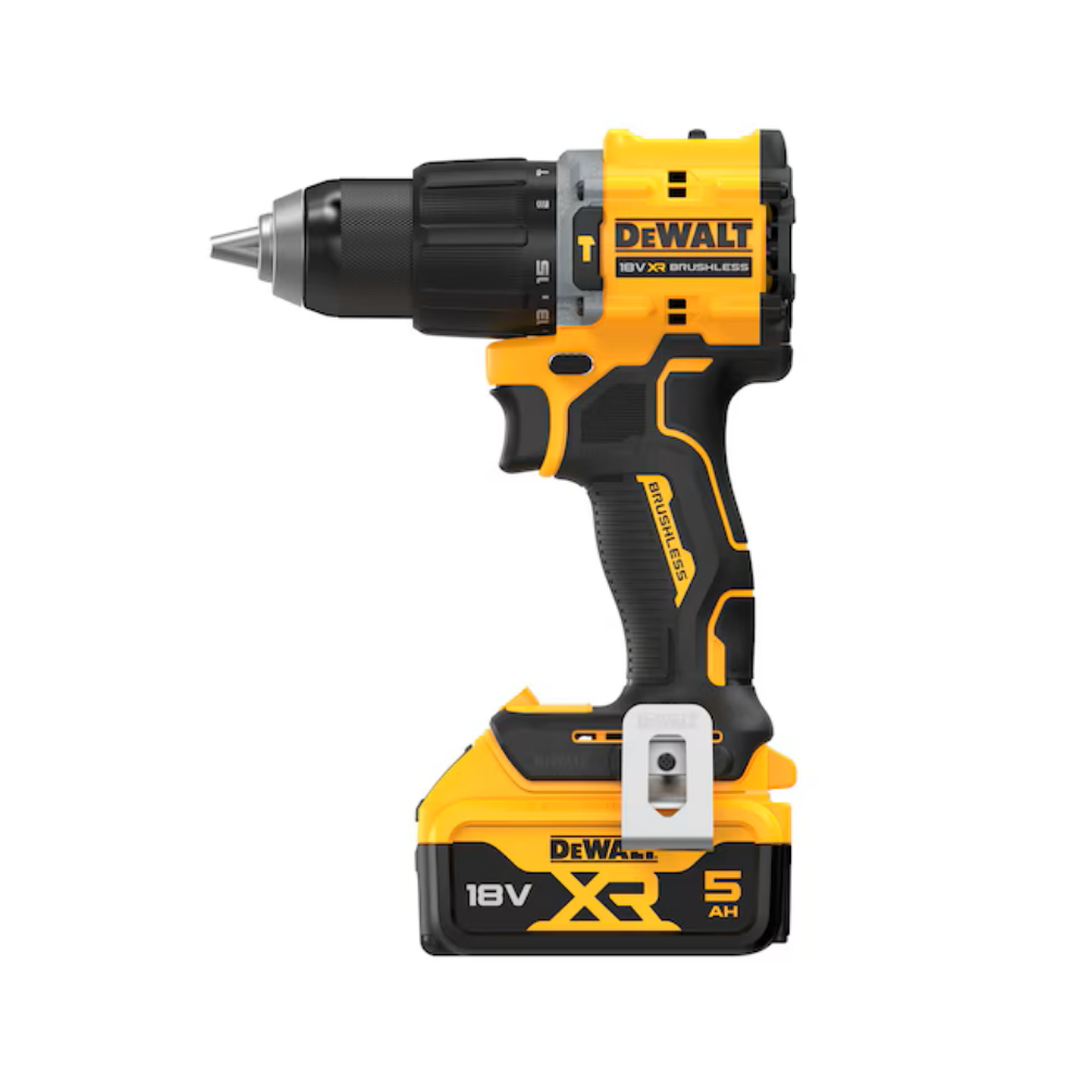 Dewalt DCD799P2T-GB 18V XR Brushless Compact Combi Hammer Drill Driver c/w 2 x 5Ah Batteries, Charger & TSTAK Case