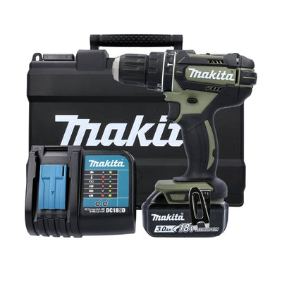 Makita DHP482SFO 18v LXT Li-ion Combi Drill 2 Speed Olive Green c/w 1 x 3.0Ah Battery + Charger