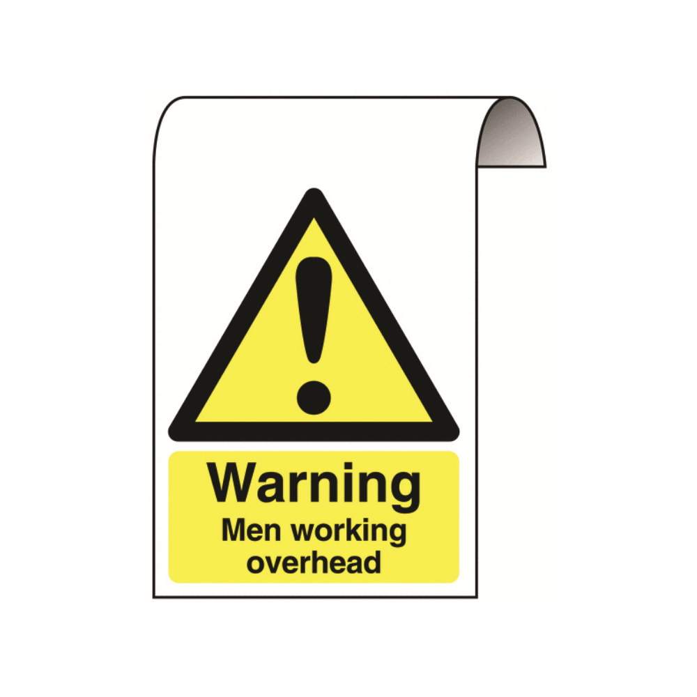 Detachable Roll Top 'Men Working Overhead' Safety Sign (500 x 300mm)