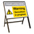 Stanchion Single Sided with "Custom Logo" 'Warning Demolition in Progress' Safety Sign