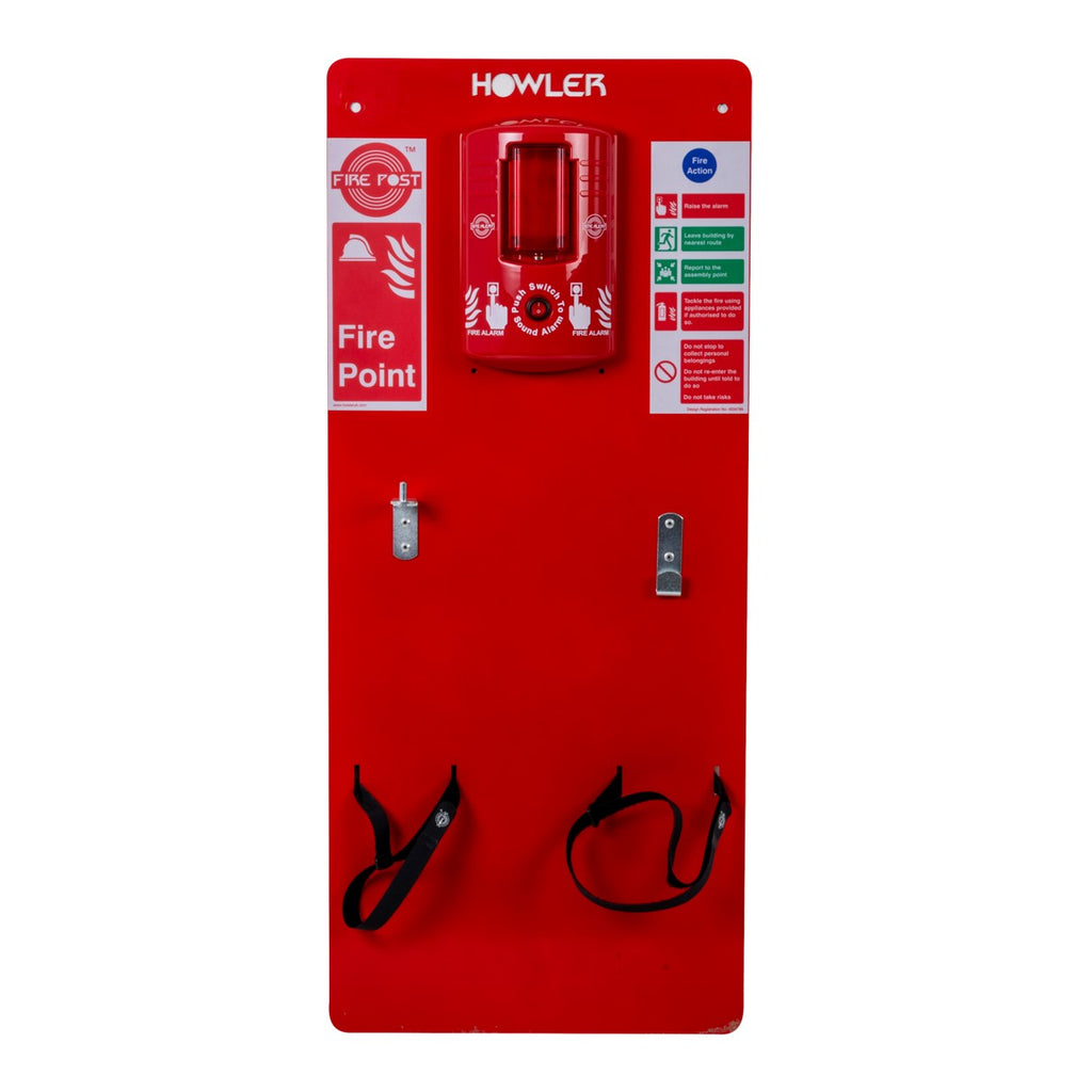 Fire Howler Howler Scaffpost c/w Battery Operated Fire Alarm