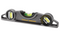 A Stanley FatMax spirit level tool with a dark gray body, yellow branding, and three vials showing liquid levels, photographed on a solid white background.