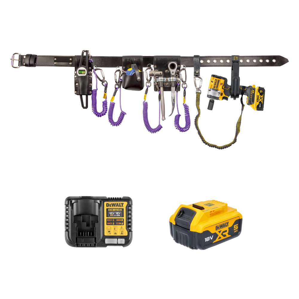 BIGBEN Tethered Belt & Tool Kit with DeWalt Impact Wrench Kit - Black