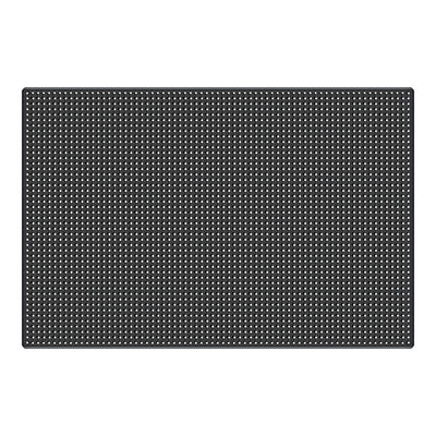 A rectangular black mat with a uniform grid of small white dots, shown flat against a solid white background.