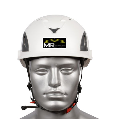 BIGBEN® UltraLite Vented Safety Helmet White c/w MR Scaffolding logo
