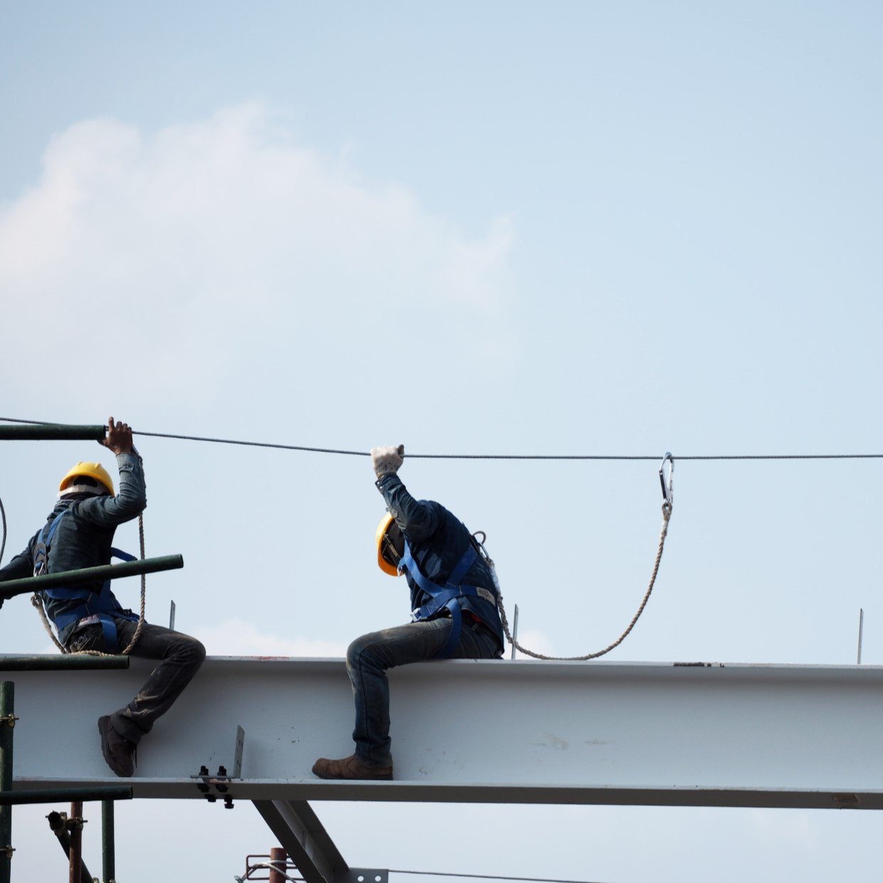 Temporary 4-Man horizontal lifeline wire system - BIGBEN