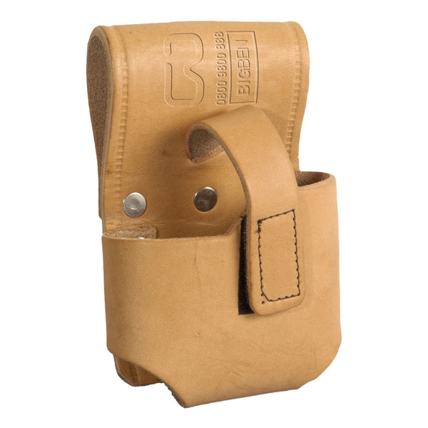 Natural leather BIGBEN® Leather Tape Measure Holder 5m with Velcro Fastener