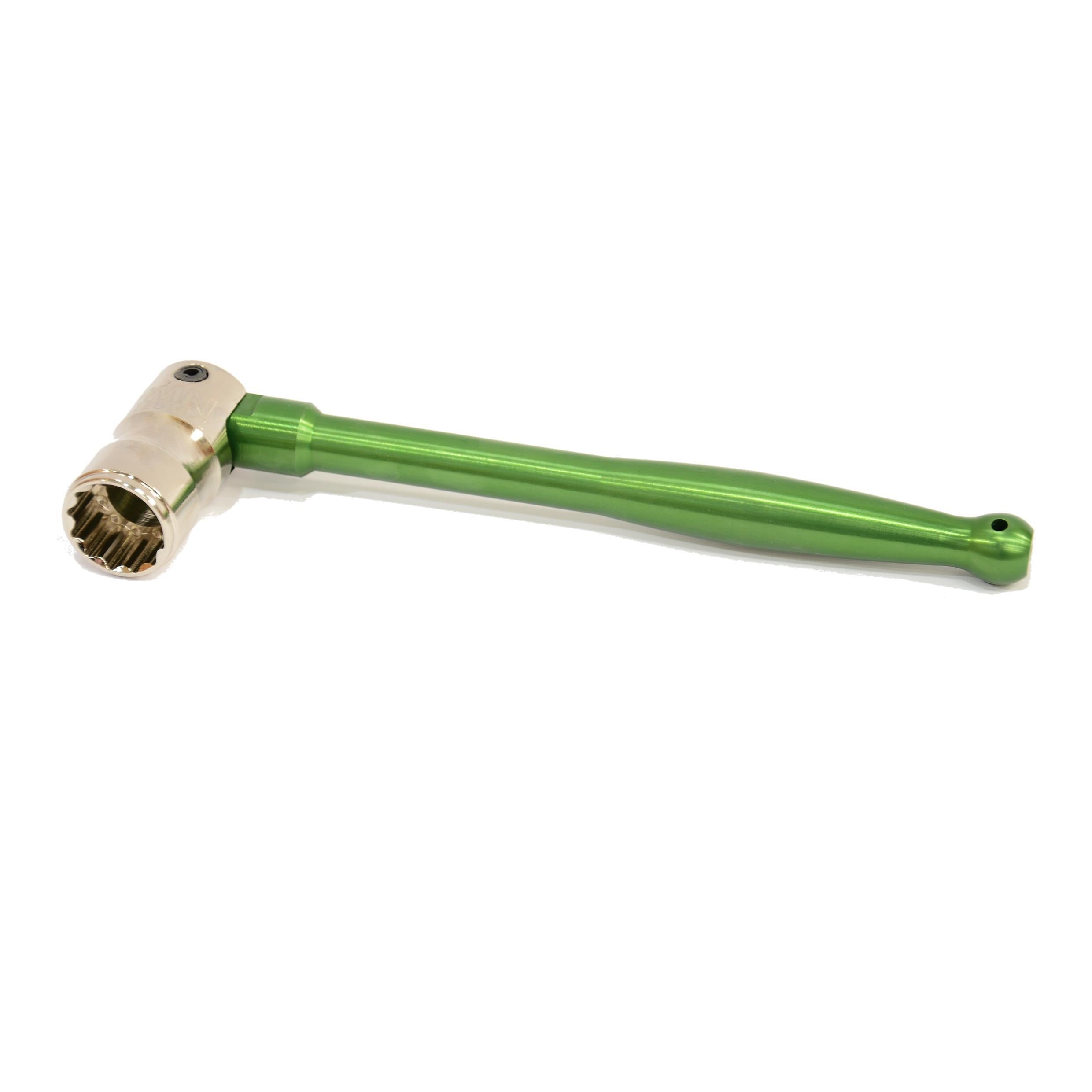 IMN Coloured Whippet Scaffolding Spanner, 7/16" Bi-Hex Steel Pinched Box With Aulminium Alloy Handle - Racing Green