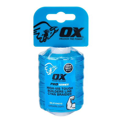 OX Pro Tough Nylon Braided Builders Line 105m / 350ft - Cyan-GT-2029-Leachs